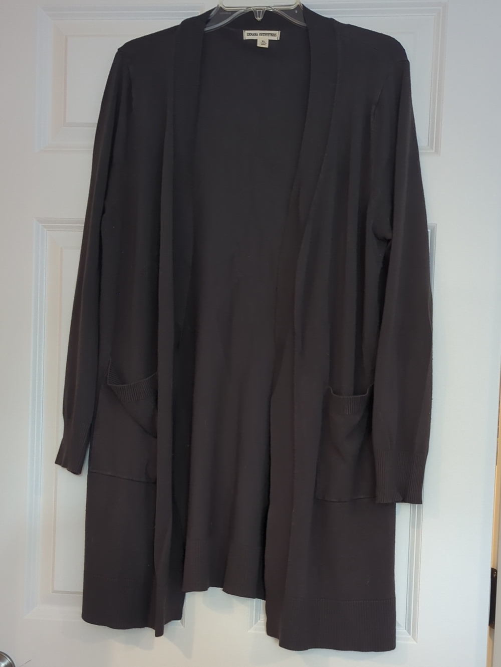 Zenana Open Front Pocket Cardigan in Dark Grey